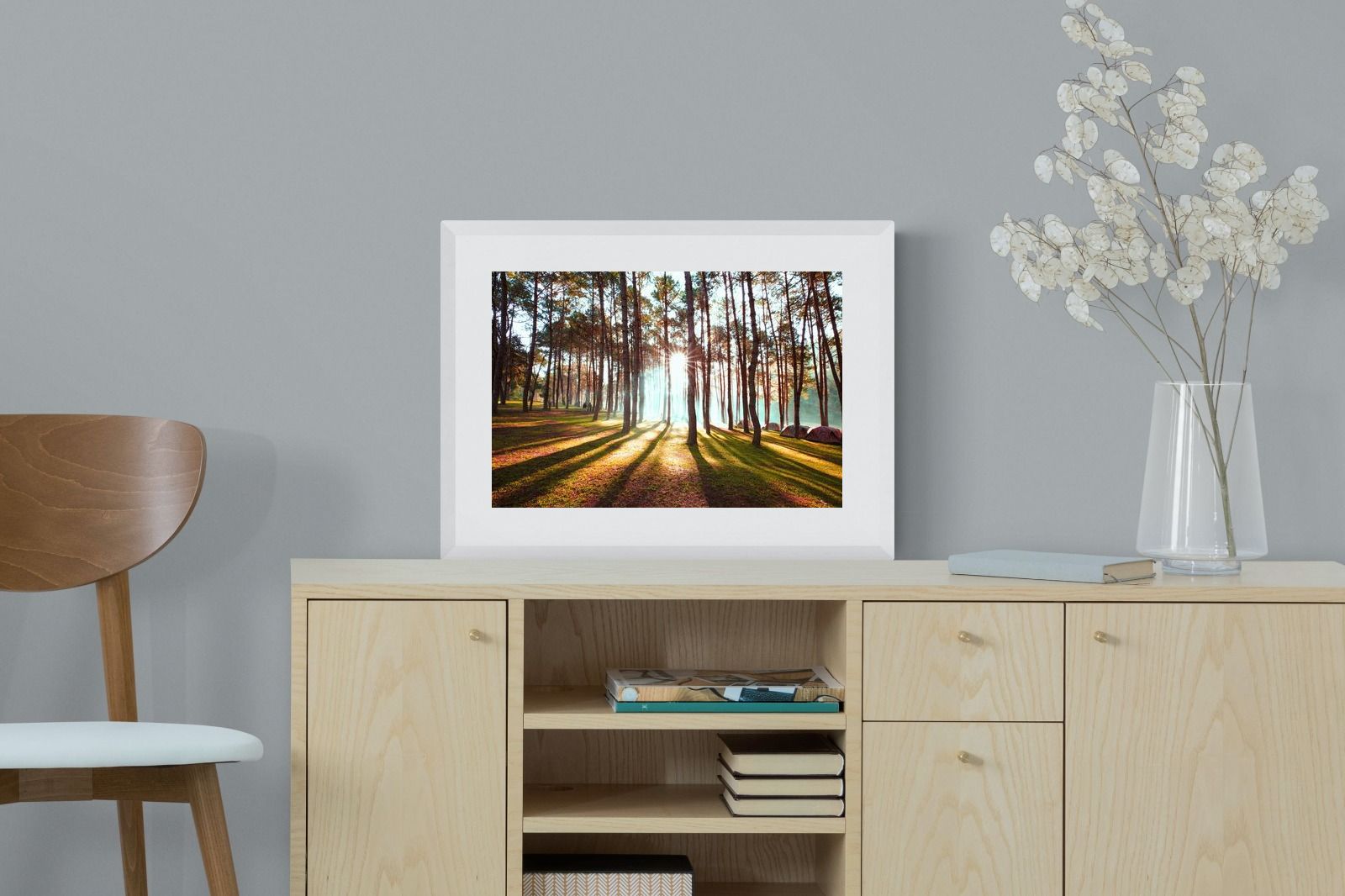 Tree Light-Wall_Art-60 x 45cm-Framed Print-White-Pixalot