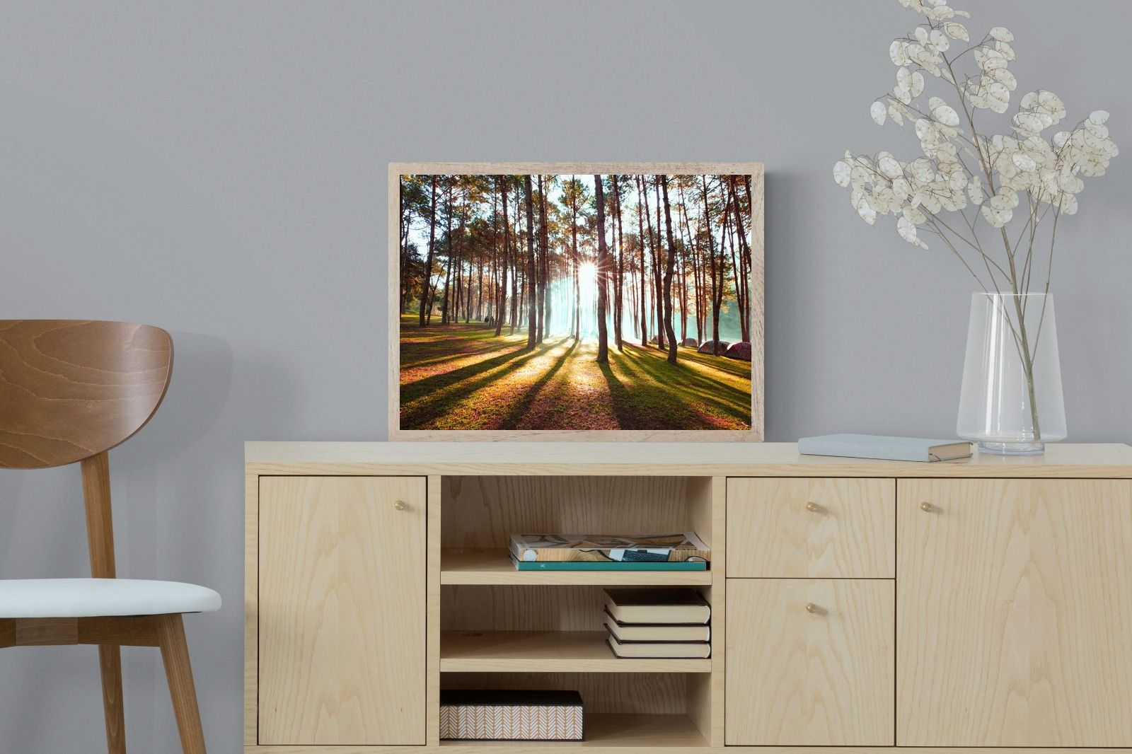 Tree Light-Wall_Art-60 x 45cm-Mounted Canvas-Wood-Pixalot