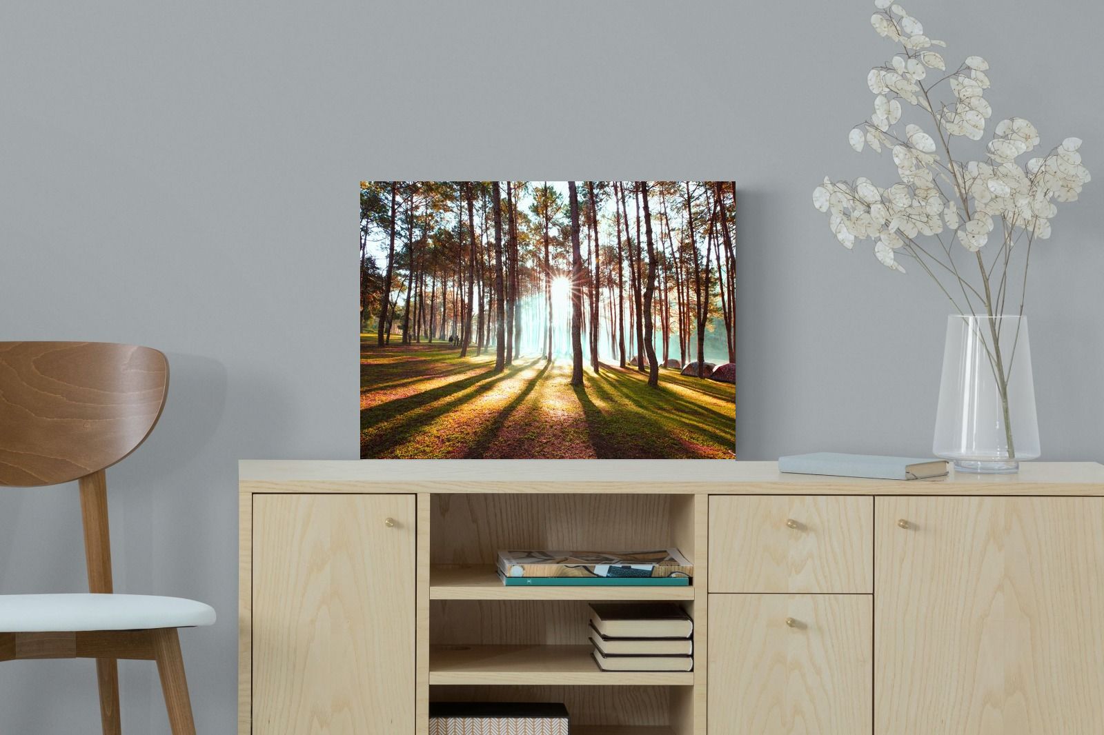 Tree Light-Wall_Art-60 x 45cm-Mounted Canvas-No Frame-Pixalot