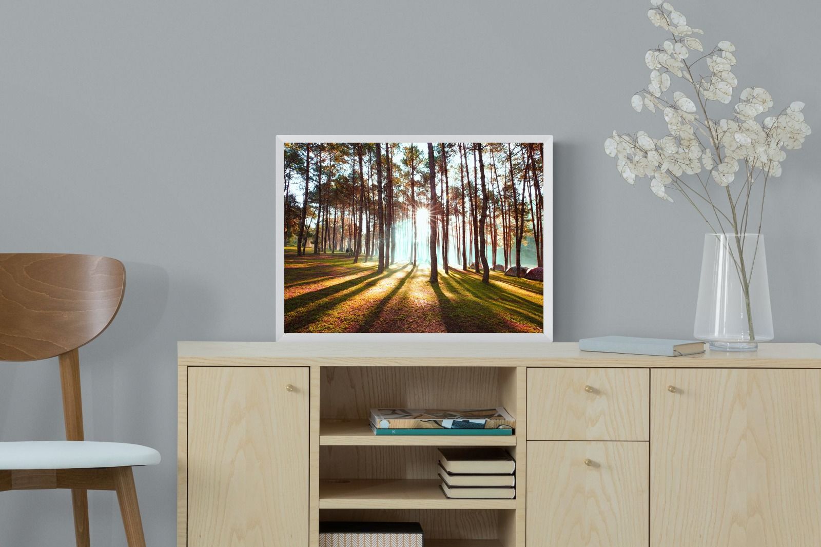 Tree Light-Wall_Art-60 x 45cm-Mounted Canvas-White-Pixalot