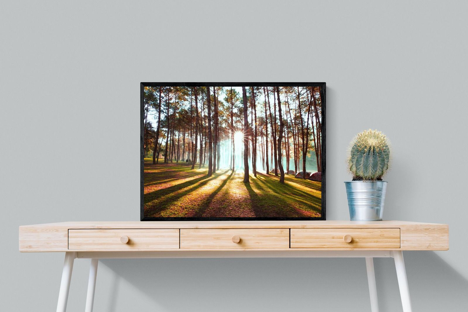 Tree Light-Wall_Art-80 x 60cm-Mounted Canvas-Black-Pixalot