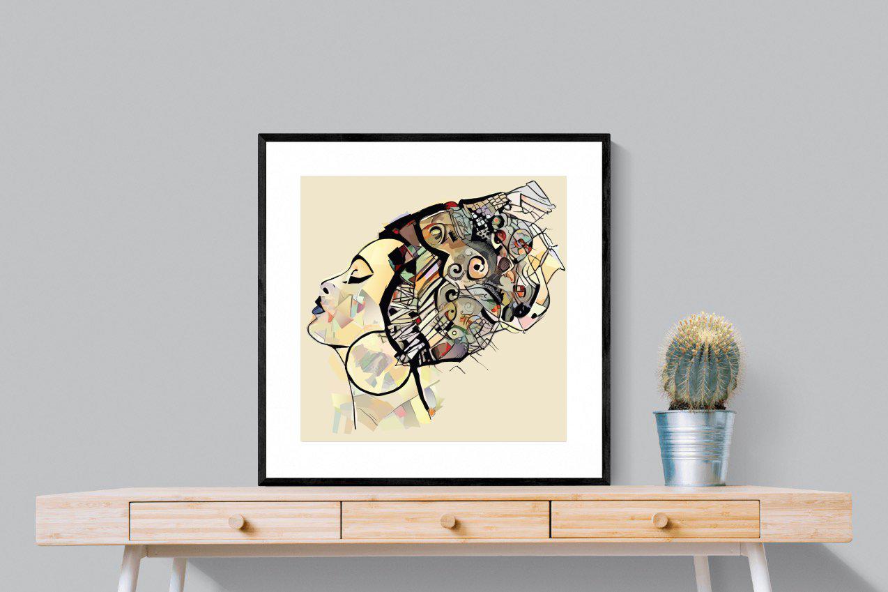 Tribal Art-Wall_Art-80 x 80cm-Framed Print-Black-Pixalot