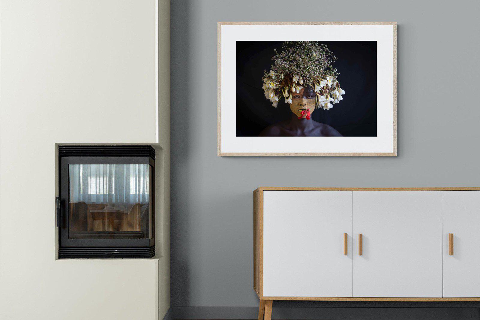 Tribal Child-Wall_Art-100 x 75cm-Framed Print-Wood-Pixalot