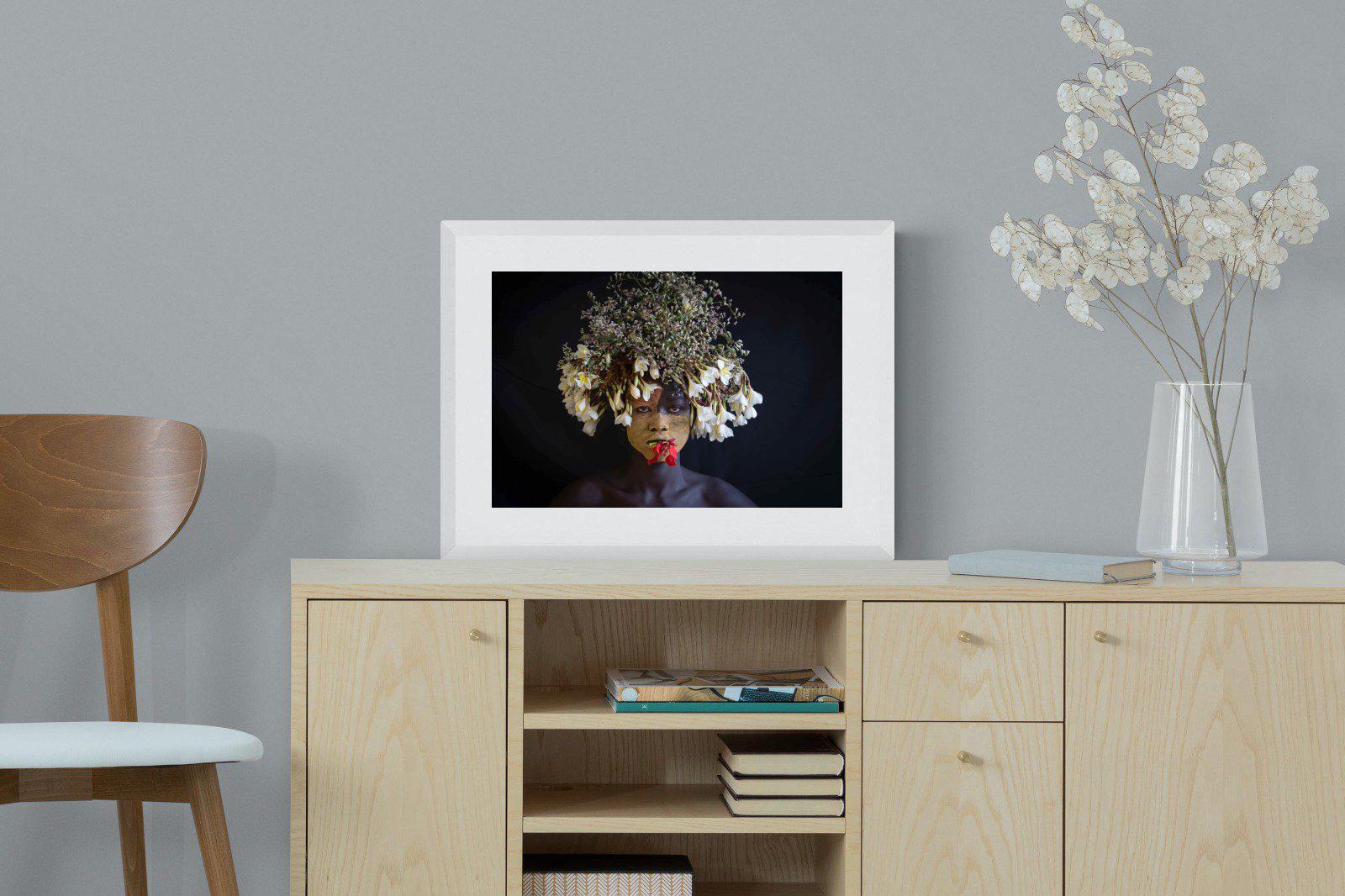 Tribal Child-Wall_Art-60 x 45cm-Framed Print-White-Pixalot