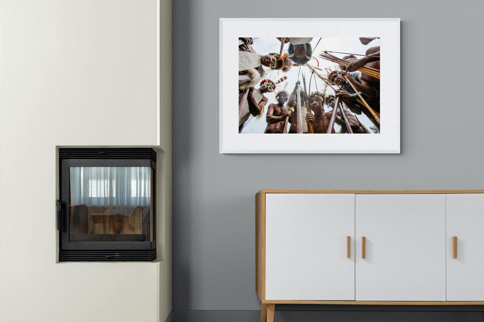 Tribe-Wall_Art-100 x 75cm-Framed Print-White-Pixalot