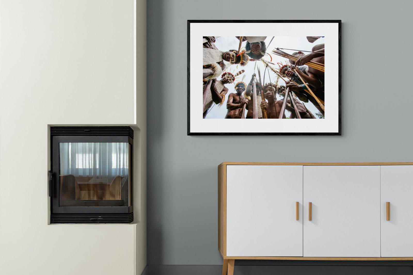 Tribe-Wall_Art-100 x 75cm-Framed Print-Black-Pixalot