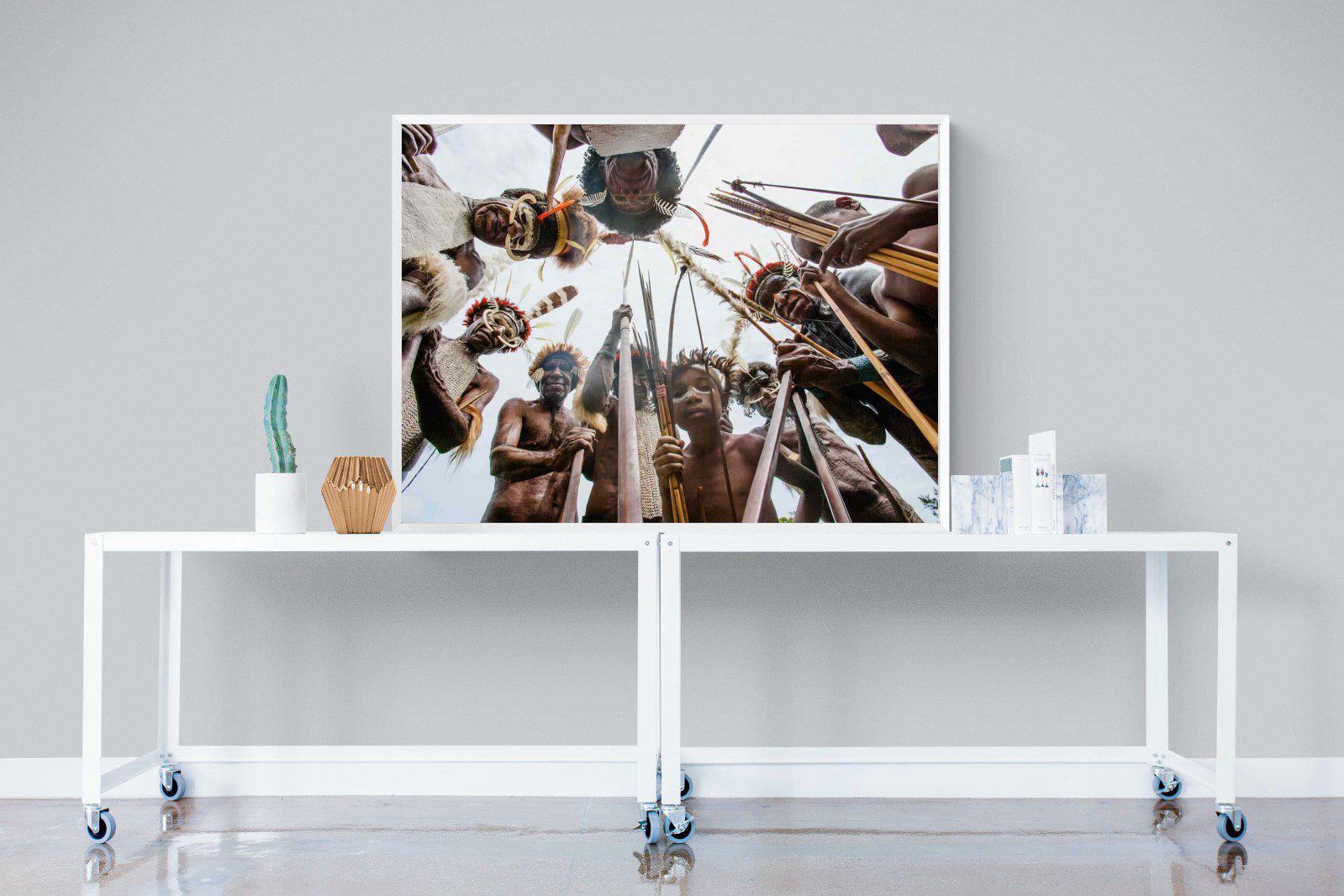 Tribe-Wall_Art-120 x 90cm-Mounted Canvas-White-Pixalot