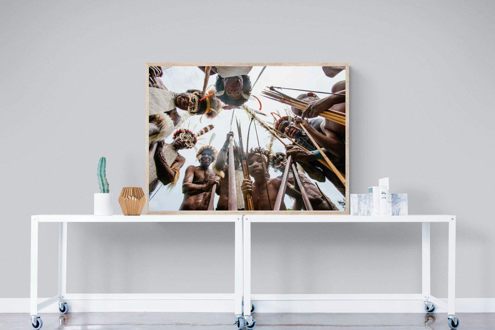 Tribe-Wall_Art-120 x 90cm-Mounted Canvas-Wood-Pixalot