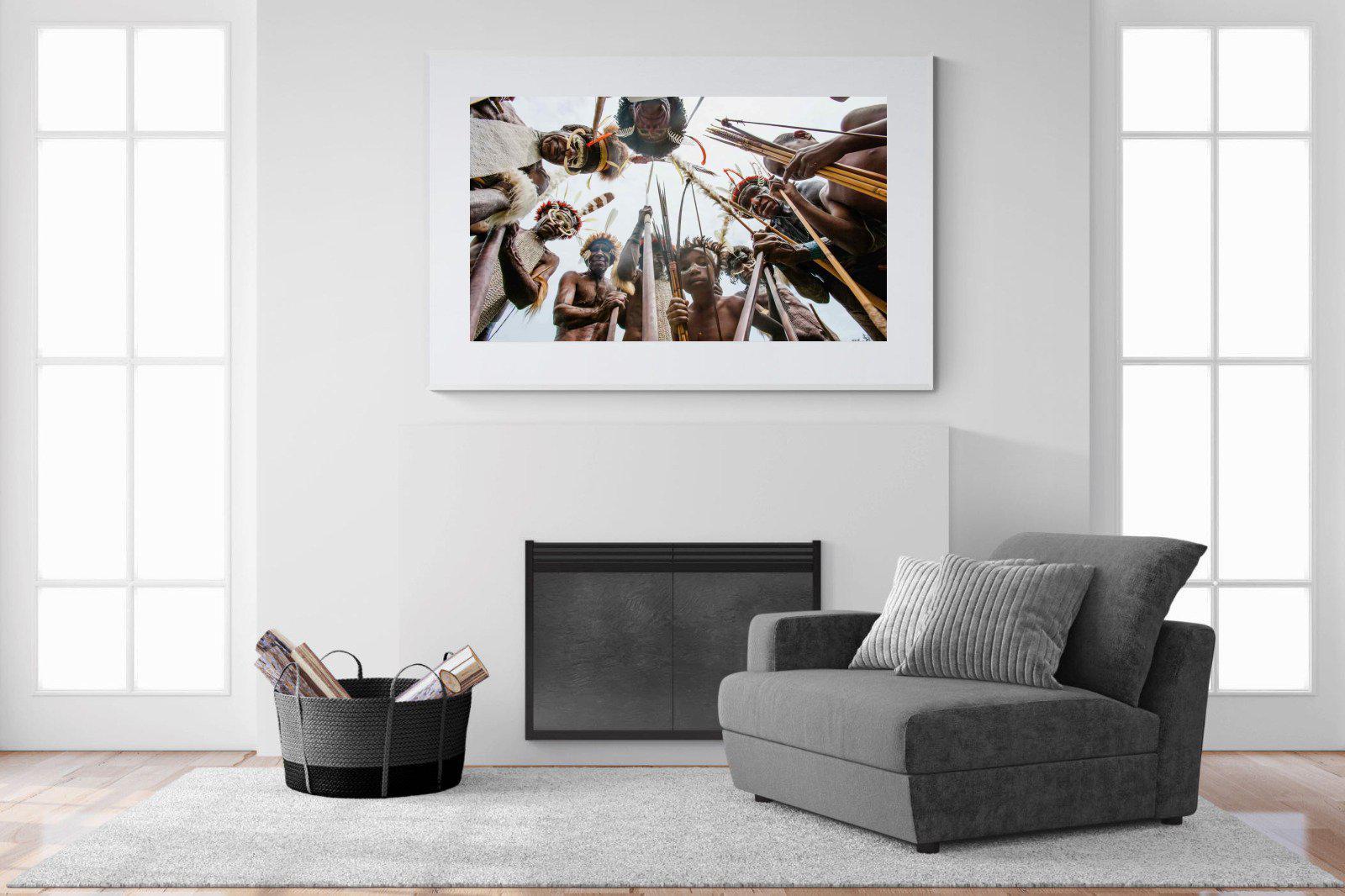 Tribe-Wall_Art-150 x 100cm-Framed Print-White-Pixalot