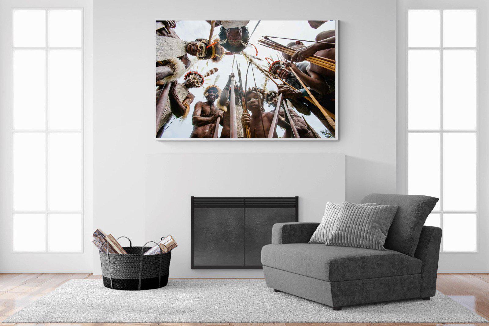 Tribe-Wall_Art-150 x 100cm-Mounted Canvas-White-Pixalot