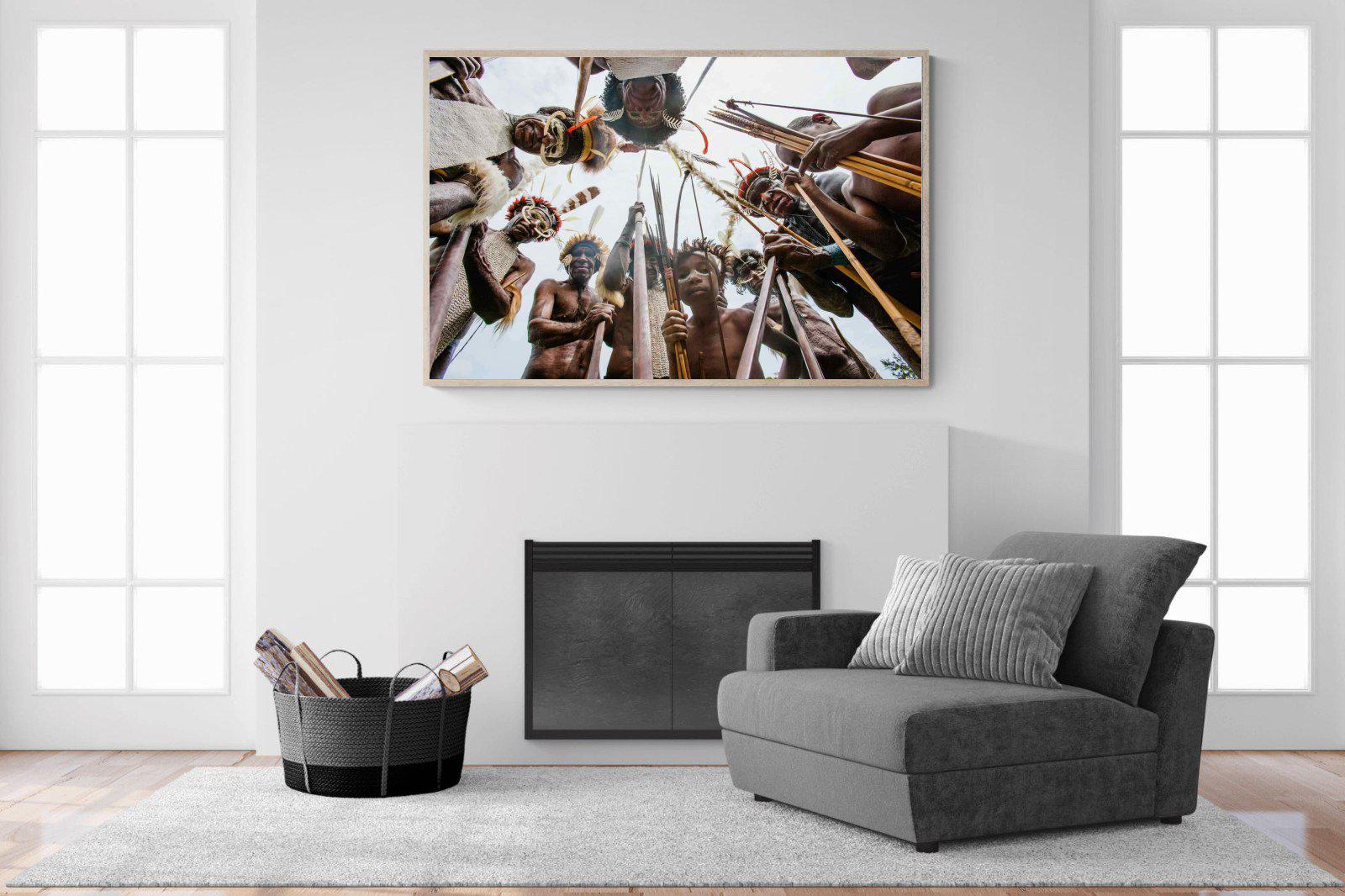 Tribe-Wall_Art-150 x 100cm-Mounted Canvas-Wood-Pixalot