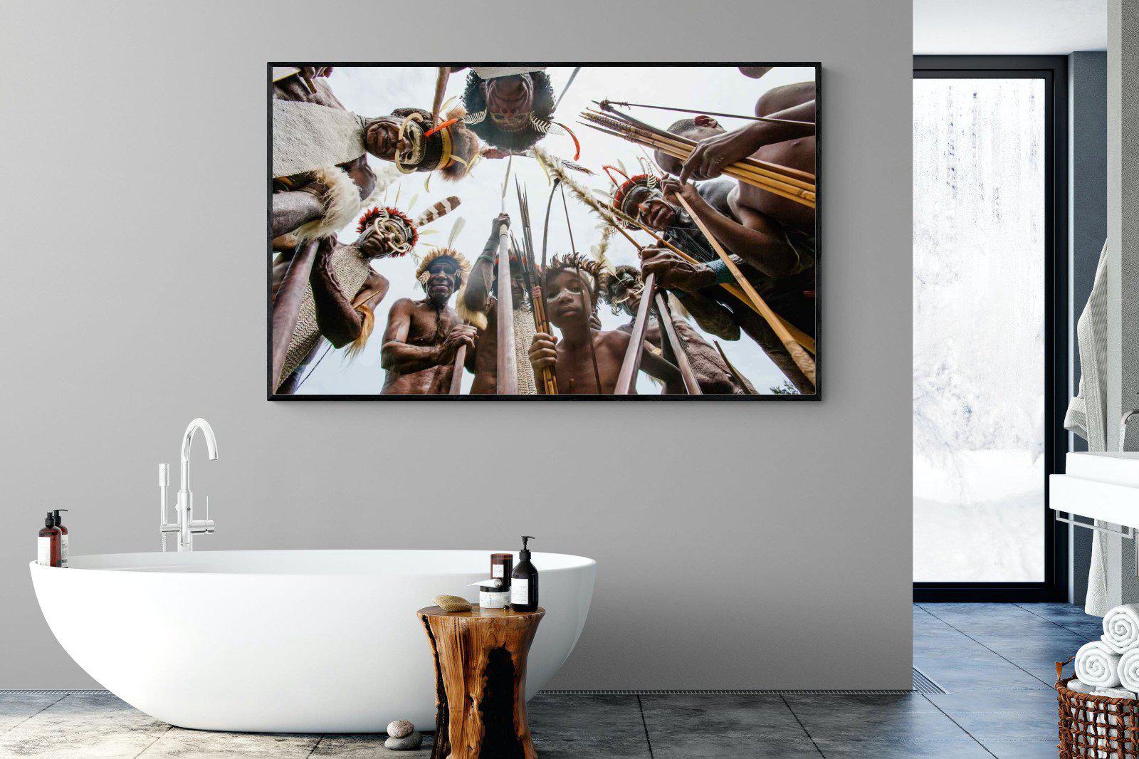 Tribe-Wall_Art-180 x 110cm-Mounted Canvas-Black-Pixalot
