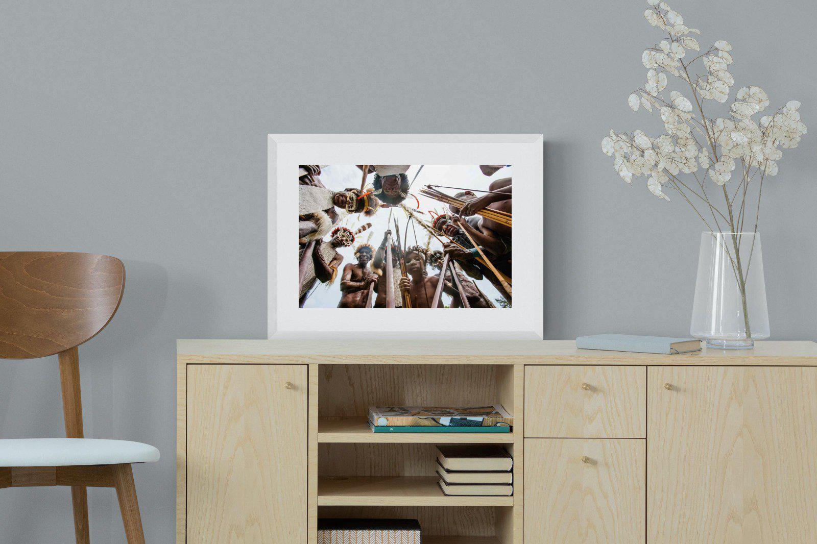 Tribe-Wall_Art-60 x 45cm-Framed Print-White-Pixalot