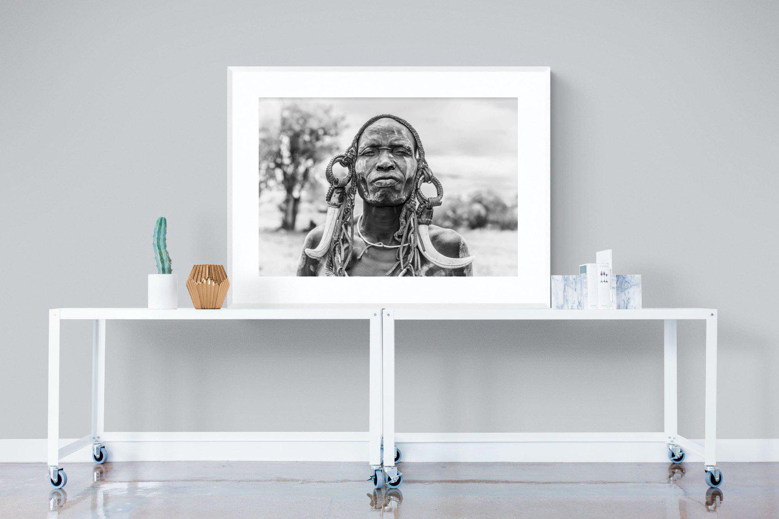 Tribesman-Wall_Art-120 x 90cm-Framed Print-White-Pixalot