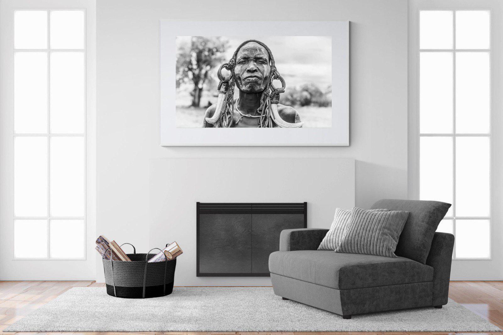 Tribesman-Wall_Art-150 x 100cm-Framed Print-White-Pixalot