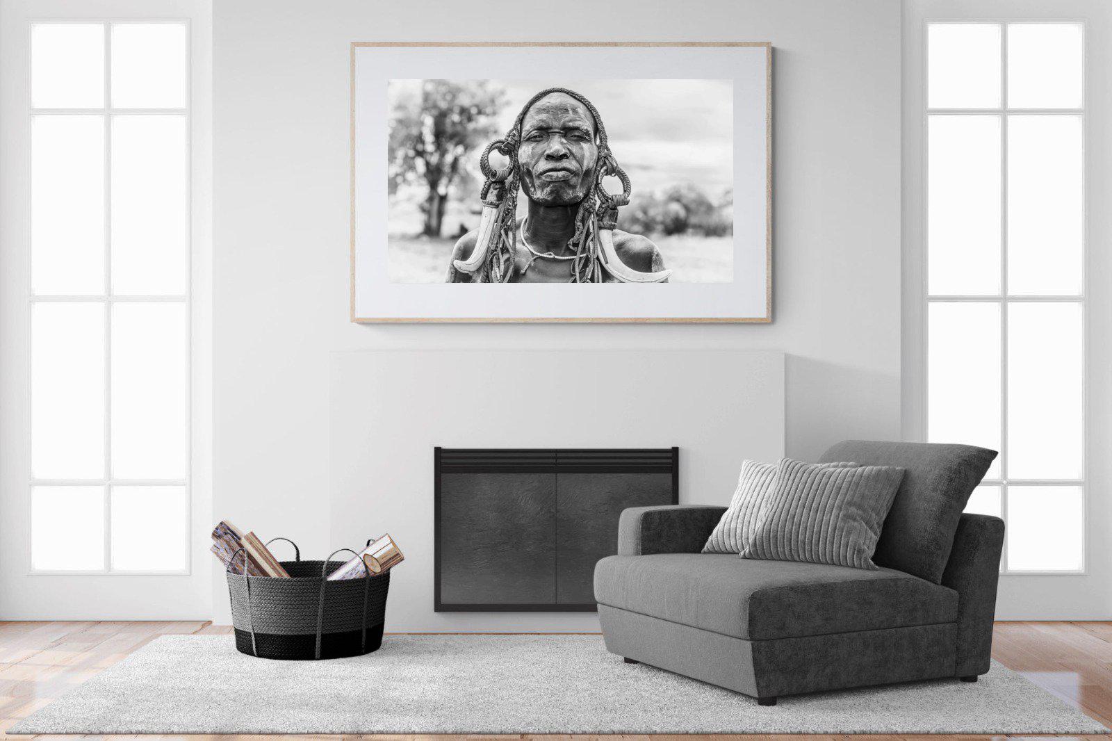 Tribesman-Wall_Art-150 x 100cm-Framed Print-Wood-Pixalot