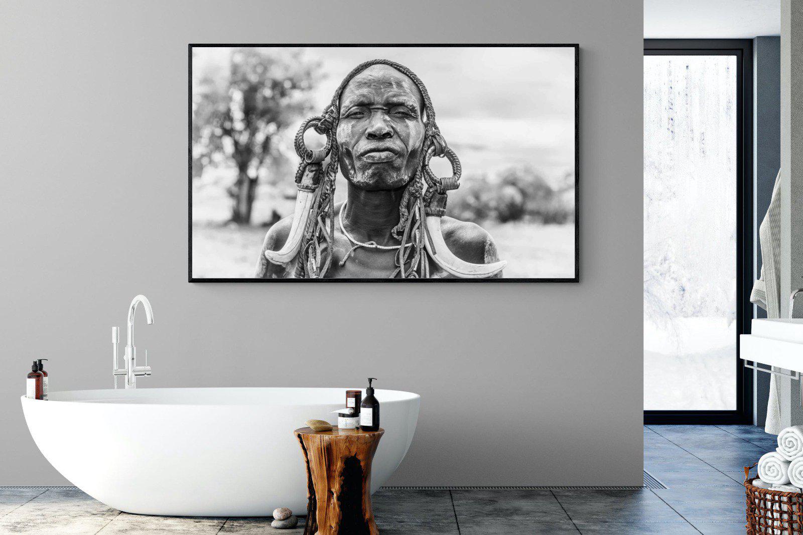 Tribesman-Wall_Art-180 x 110cm-Mounted Canvas-Black-Pixalot