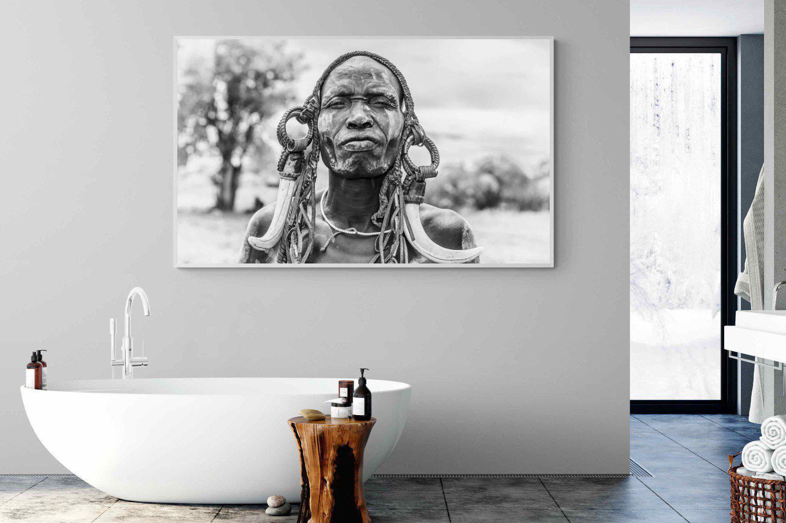 Tribesman-Wall_Art-180 x 110cm-Mounted Canvas-White-Pixalot