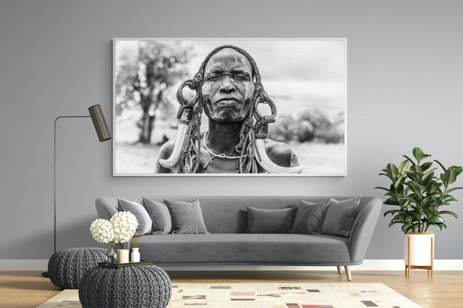 Tribesman-Wall_Art-220 x 130cm-Mounted Canvas-White-Pixalot
