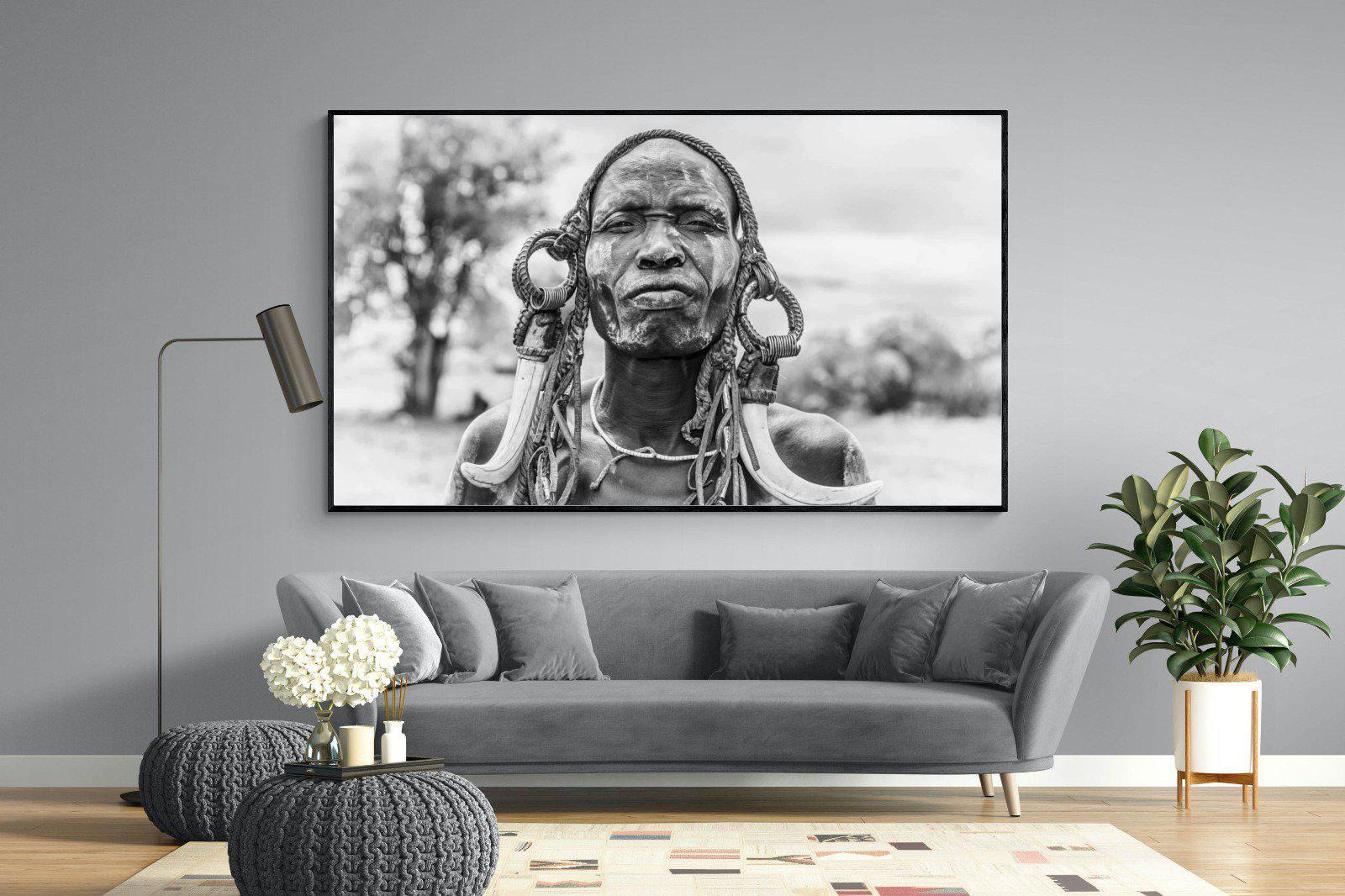 Tribesman-Wall_Art-220 x 130cm-Mounted Canvas-Black-Pixalot