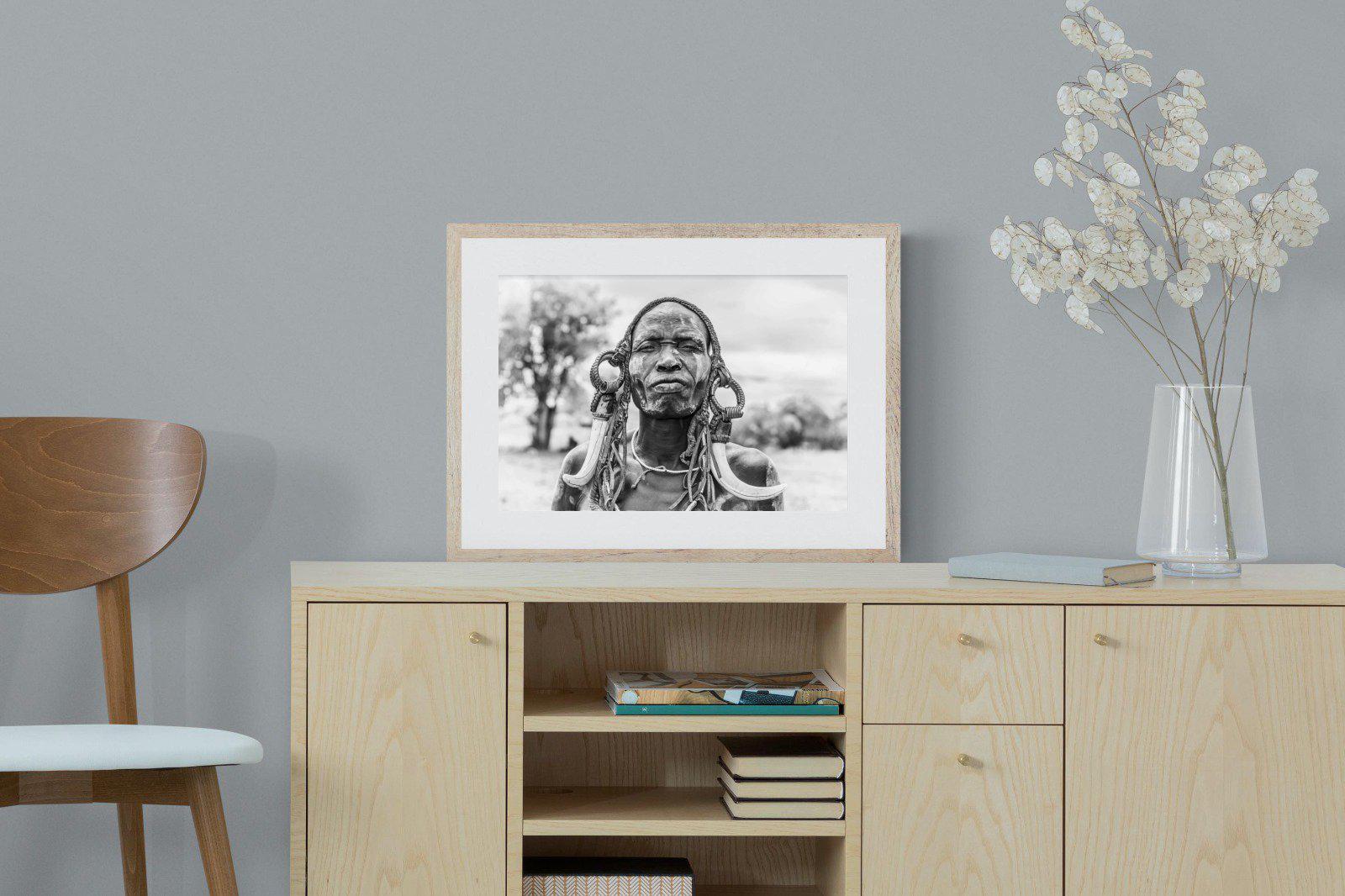 Tribesman-Wall_Art-60 x 45cm-Framed Print-Wood-Pixalot