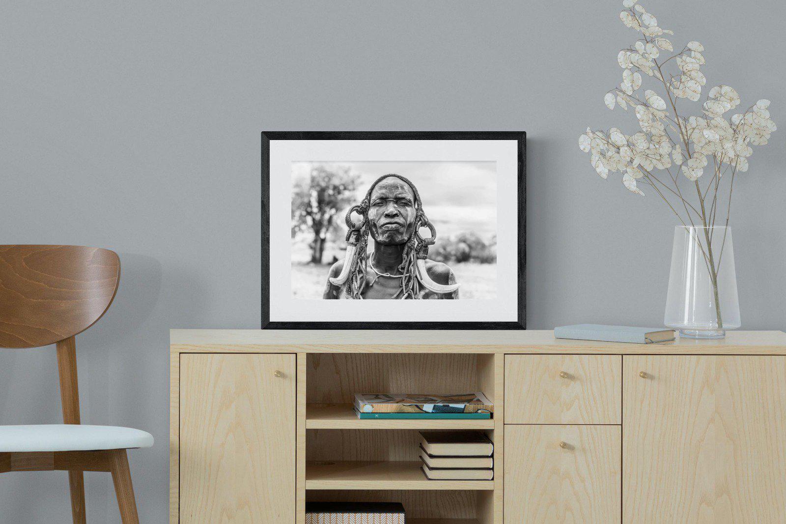 Tribesman-Wall_Art-60 x 45cm-Framed Print-Black-Pixalot