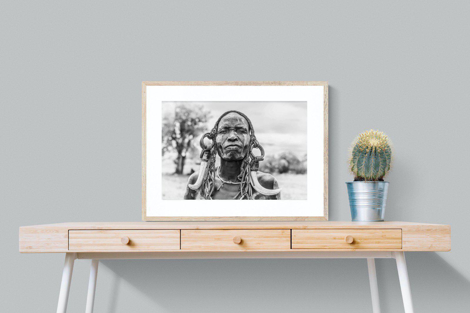 Tribesman-Wall_Art-80 x 60cm-Framed Print-Wood-Pixalot