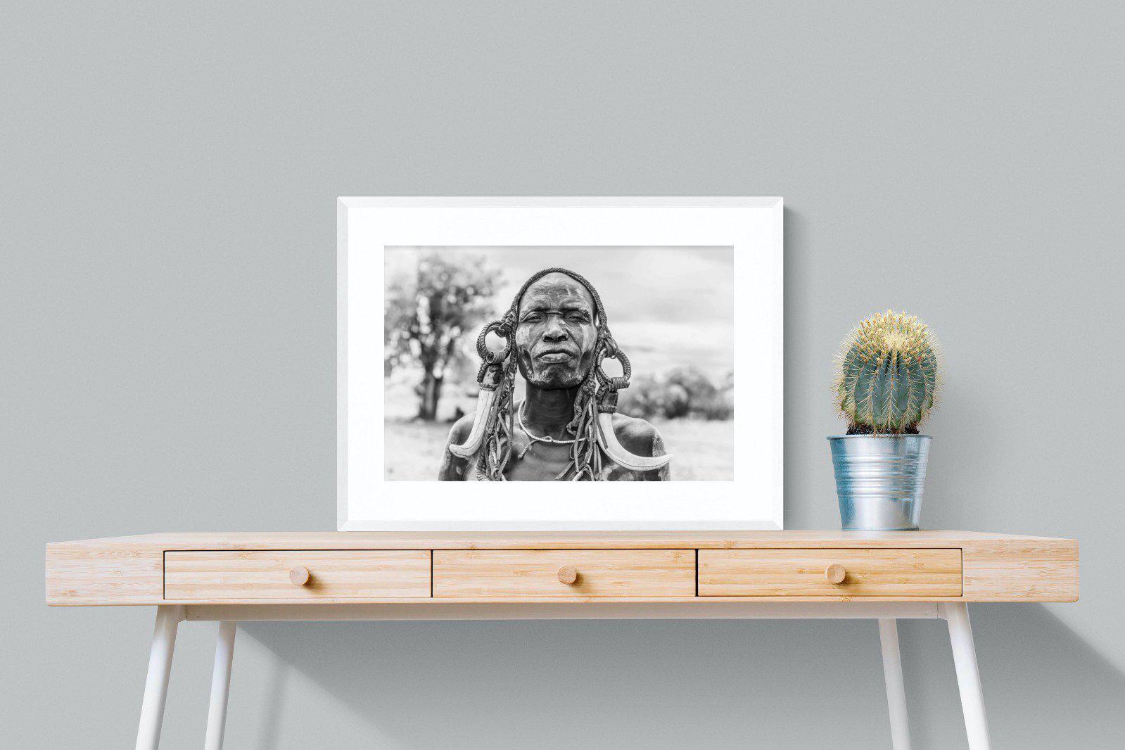 Tribesman-Wall_Art-80 x 60cm-Framed Print-White-Pixalot