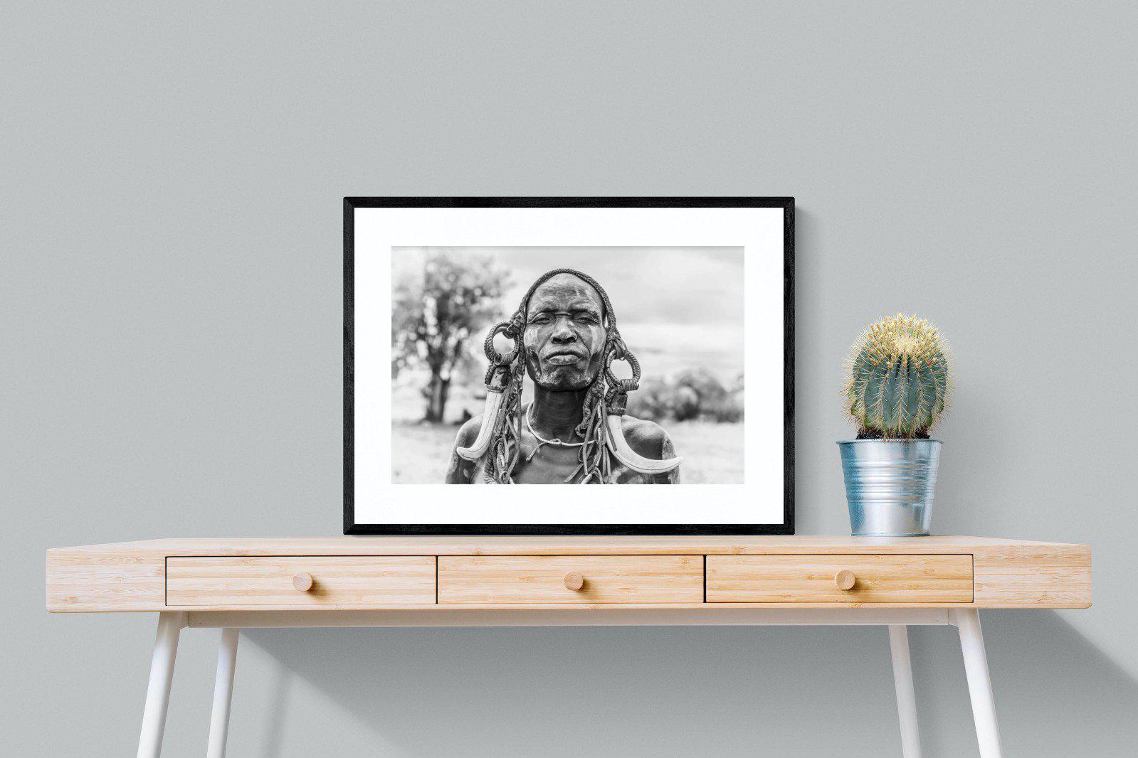 Tribesman-Wall_Art-80 x 60cm-Framed Print-Black-Pixalot