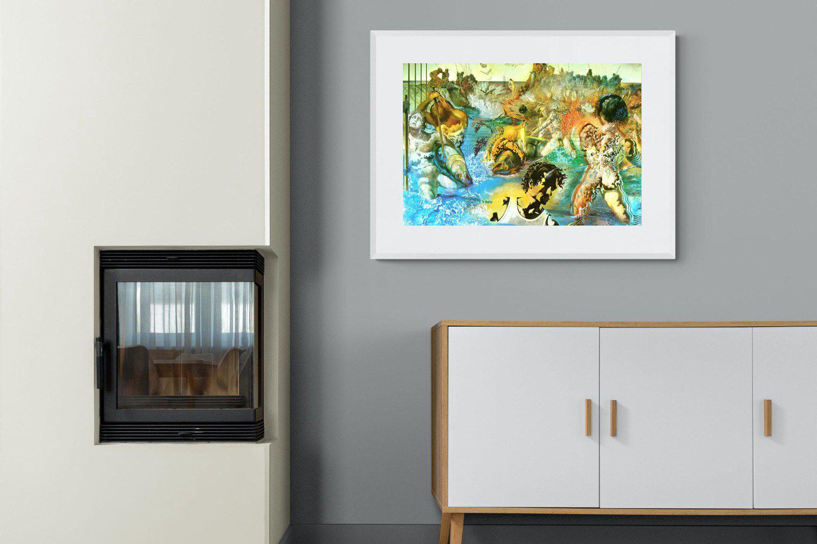 Tuna Fishing-Wall_Art-100 x 75cm-Framed Print-White-Pixalot