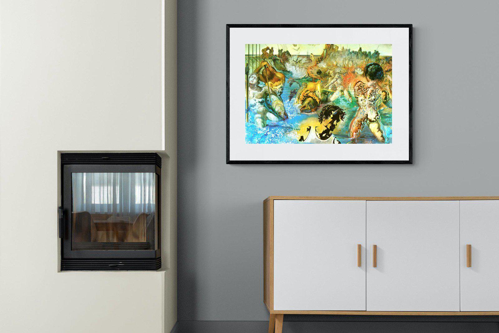 Tuna Fishing-Wall_Art-100 x 75cm-Framed Print-Black-Pixalot