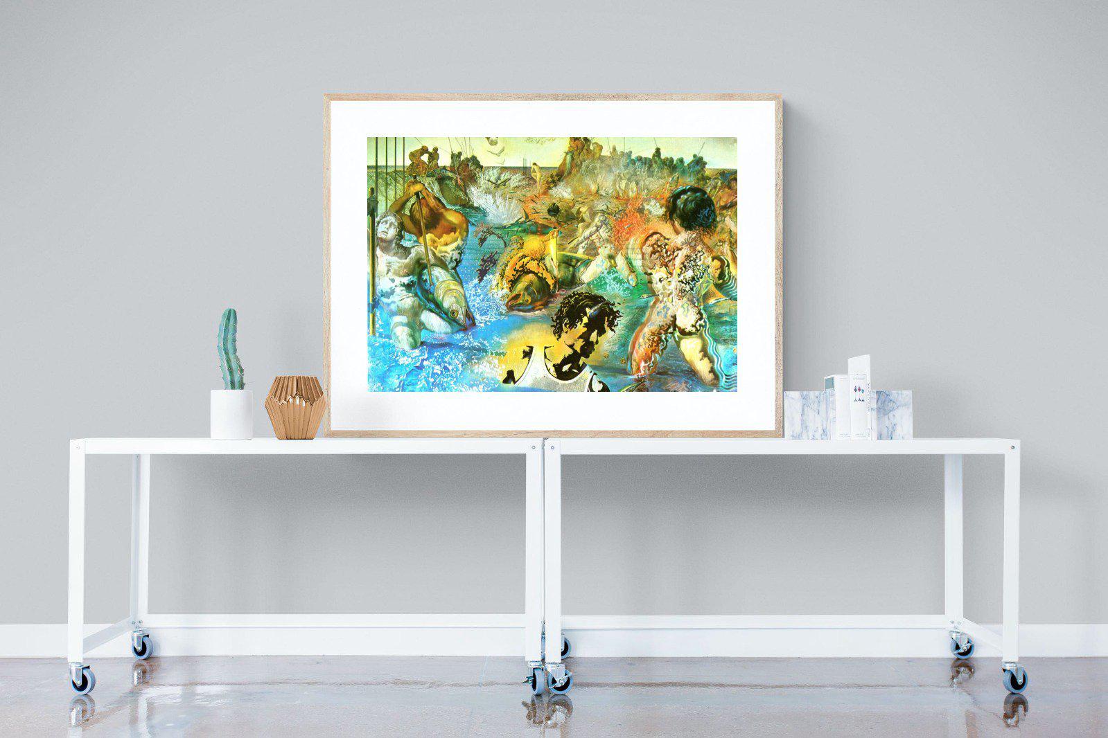 Tuna Fishing-Wall_Art-120 x 90cm-Framed Print-Wood-Pixalot