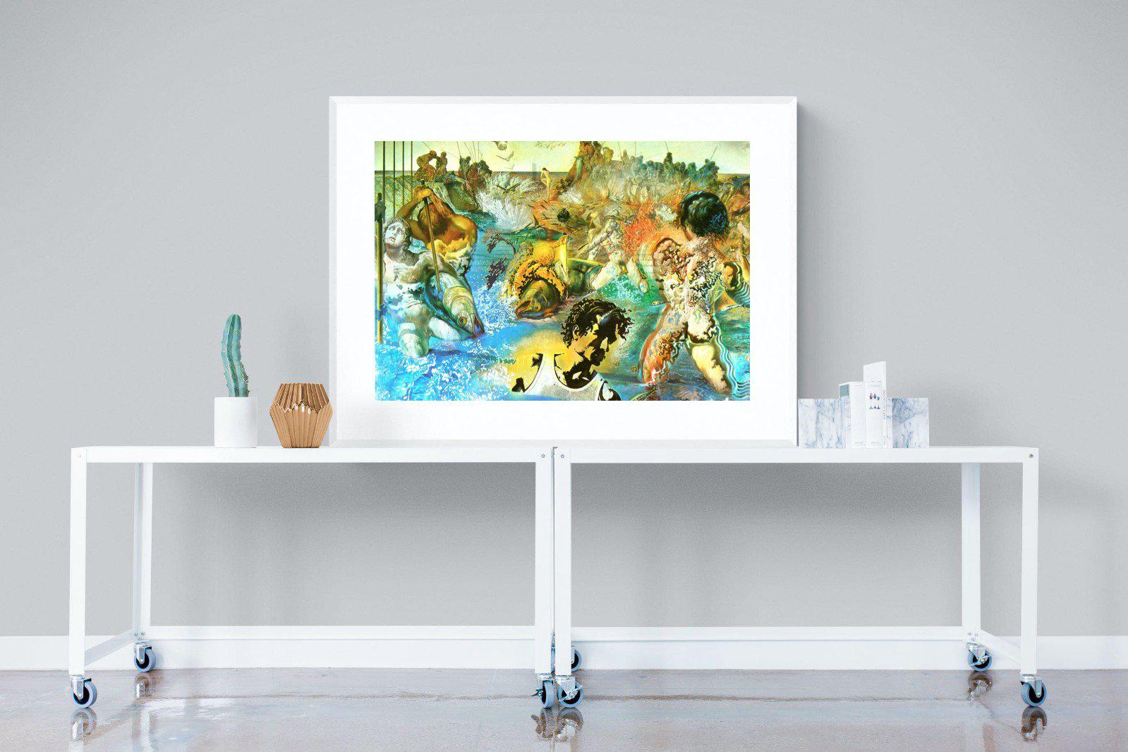 Tuna Fishing-Wall_Art-120 x 90cm-Framed Print-White-Pixalot