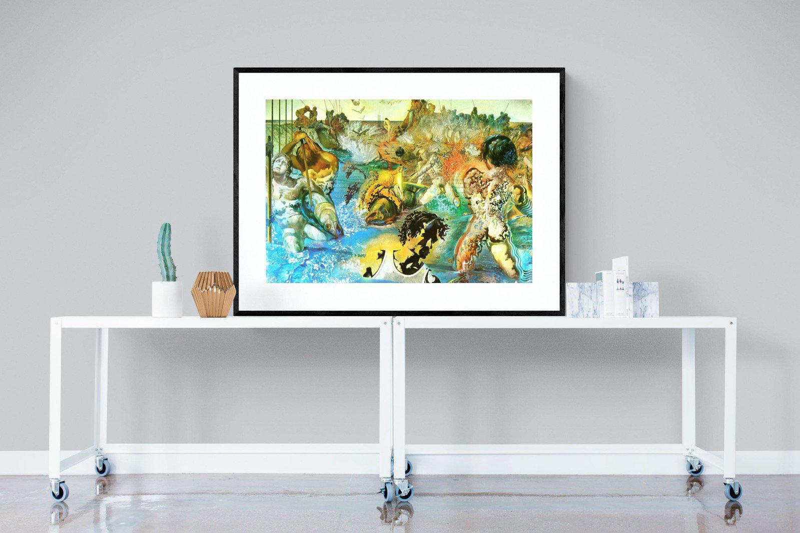 Tuna Fishing-Wall_Art-120 x 90cm-Framed Print-Black-Pixalot