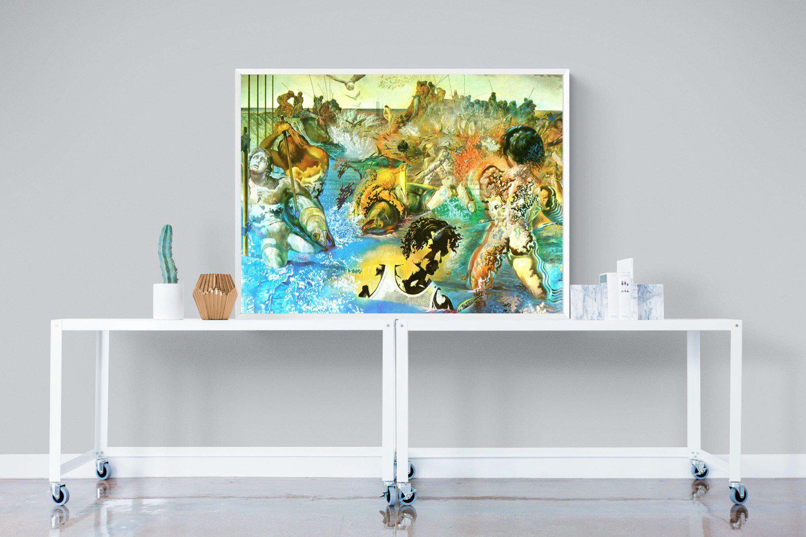 Tuna Fishing-Wall_Art-120 x 90cm-Mounted Canvas-White-Pixalot