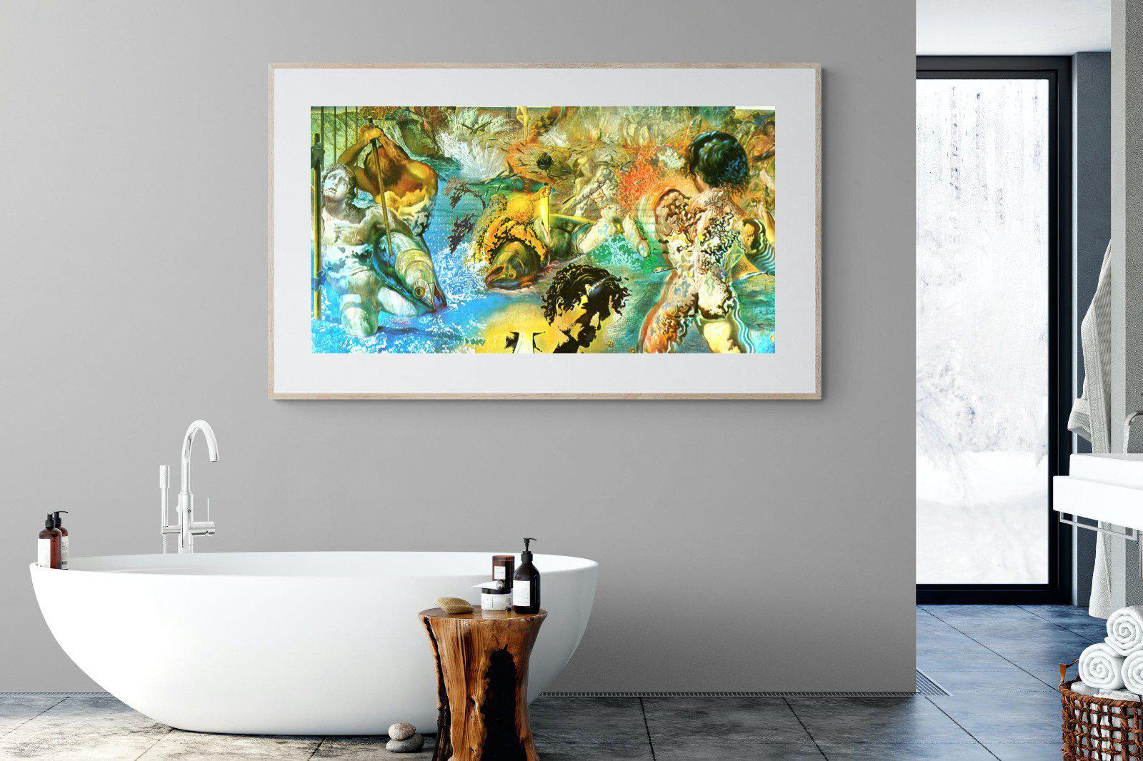 Tuna Fishing-Wall_Art-180 x 110cm-Framed Print-Wood-Pixalot