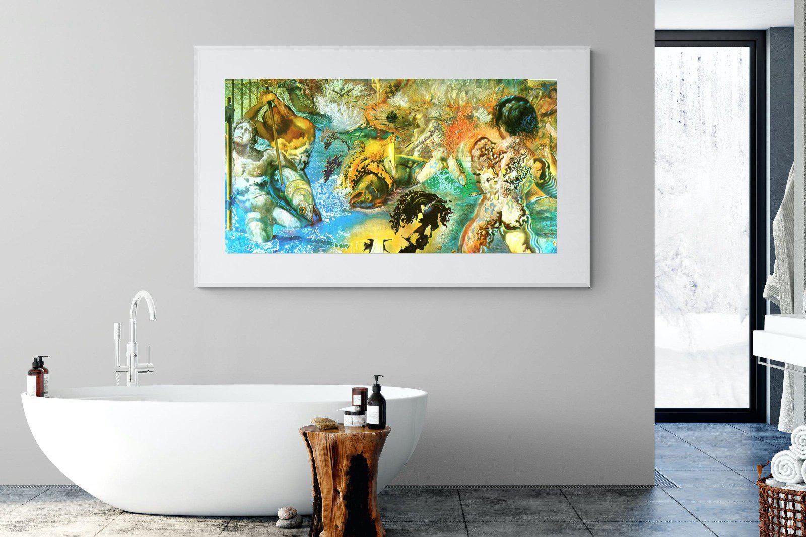 Tuna Fishing-Wall_Art-180 x 110cm-Framed Print-White-Pixalot