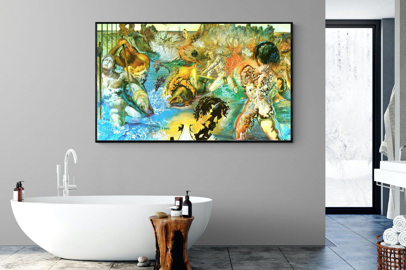 Tuna Fishing-Wall_Art-180 x 110cm-Mounted Canvas-Black-Pixalot