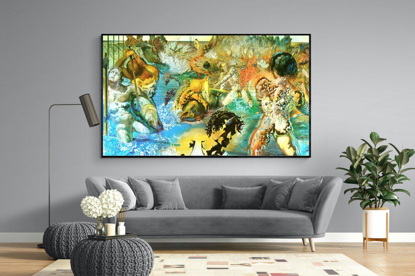 Tuna Fishing-Wall_Art-220 x 130cm-Mounted Canvas-Black-Pixalot