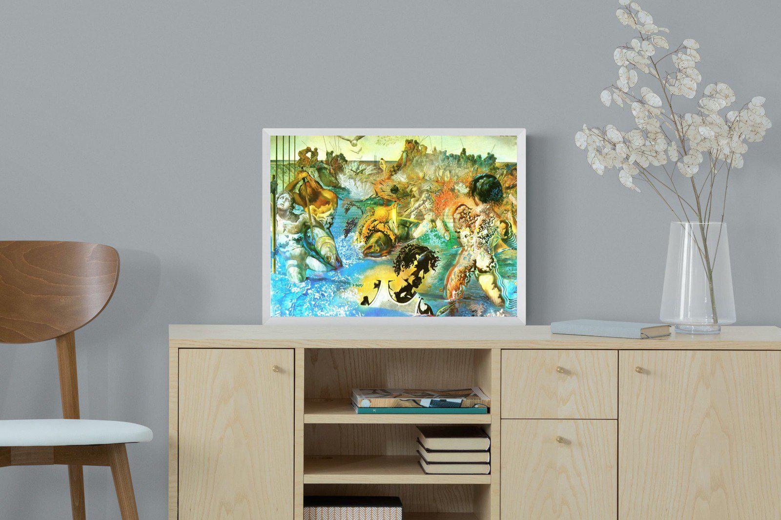 Tuna Fishing-Wall_Art-60 x 45cm-Mounted Canvas-White-Pixalot