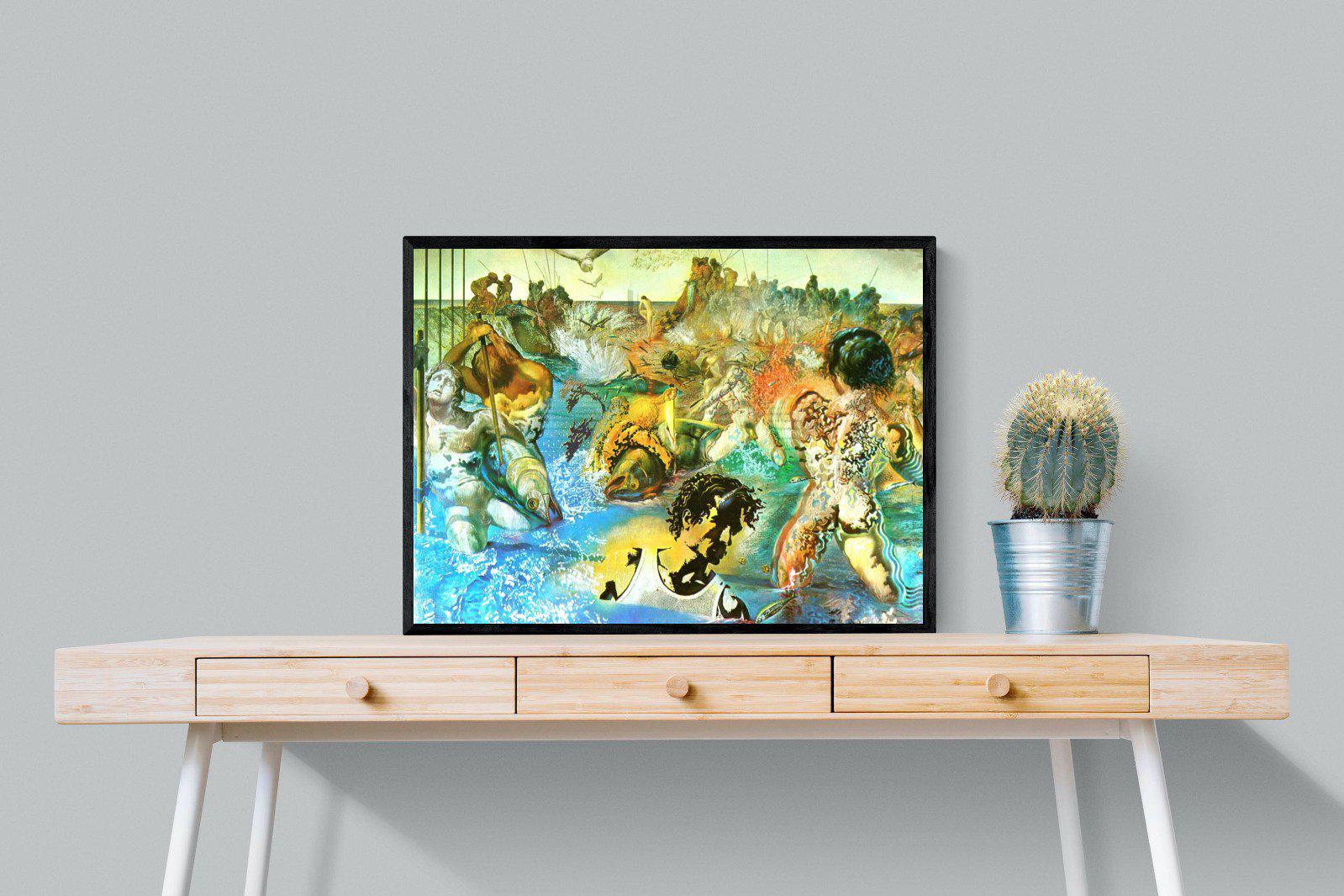 Tuna Fishing-Wall_Art-80 x 60cm-Mounted Canvas-Black-Pixalot