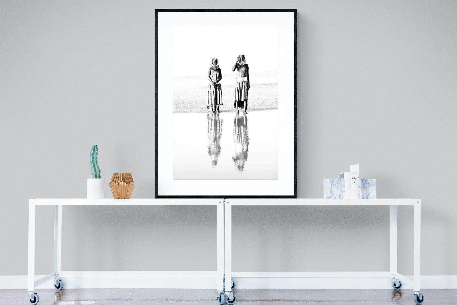 Turkana Tribespeople-Wall_Art-90 x 120cm-Framed Print-Black-Pixalot