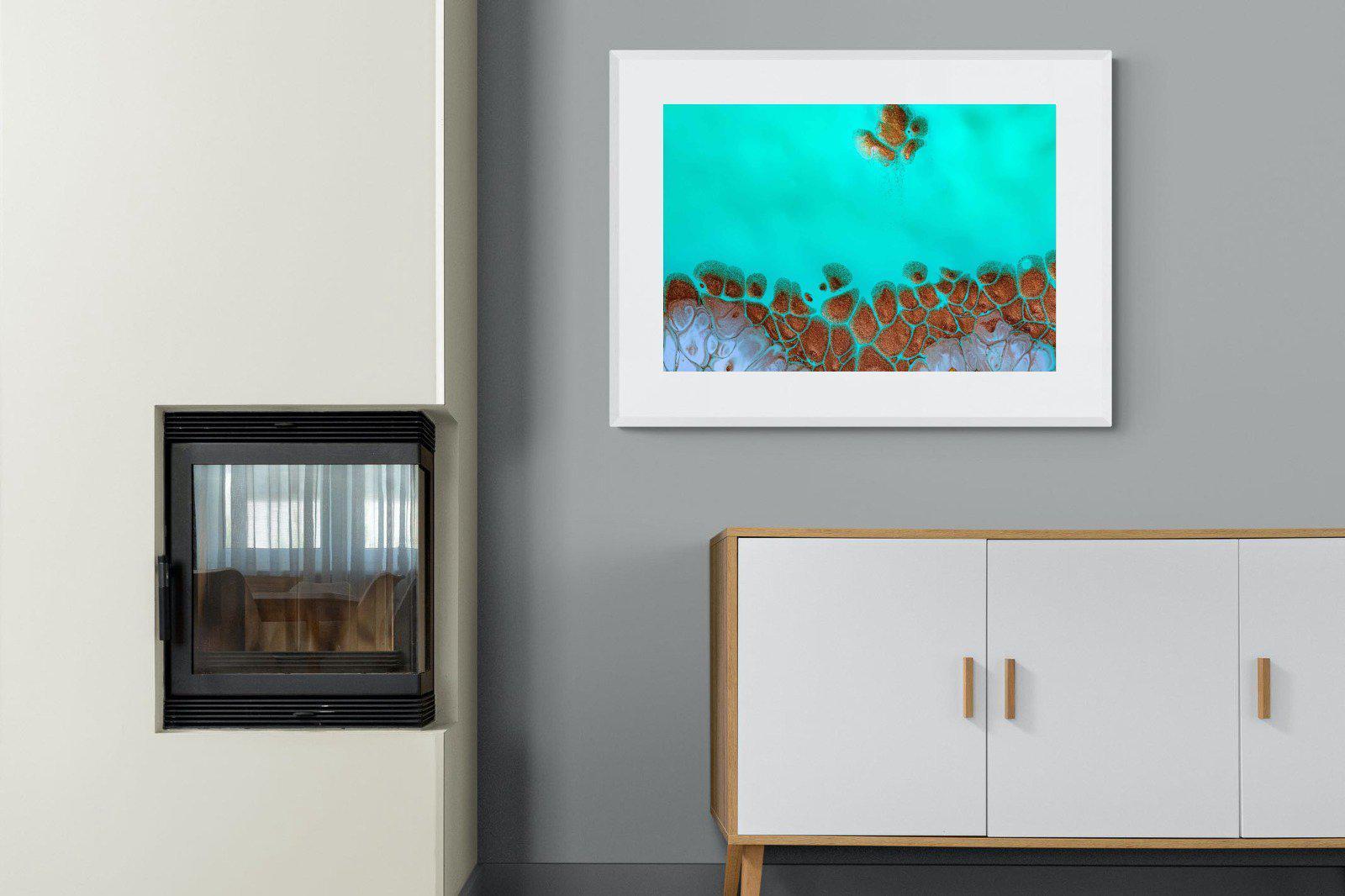 Turquoise-Wall_Art-100 x 75cm-Framed Print-White-Pixalot