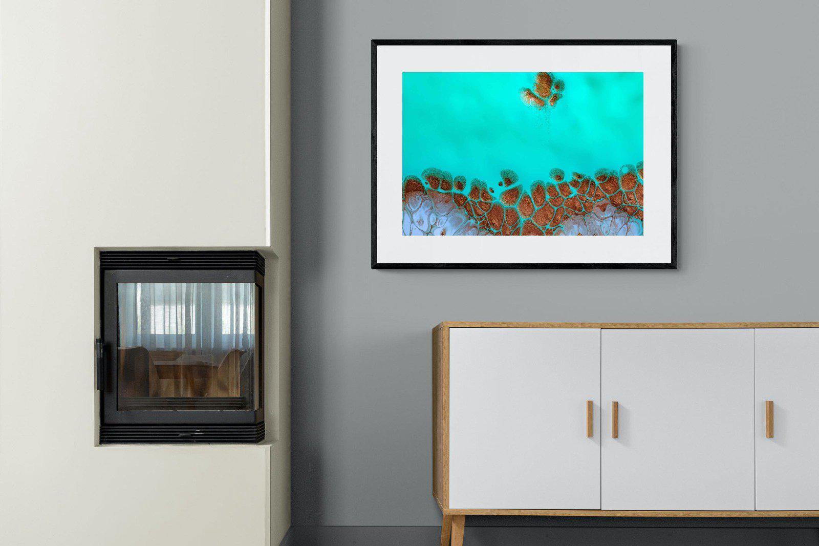 Turquoise-Wall_Art-100 x 75cm-Framed Print-Black-Pixalot