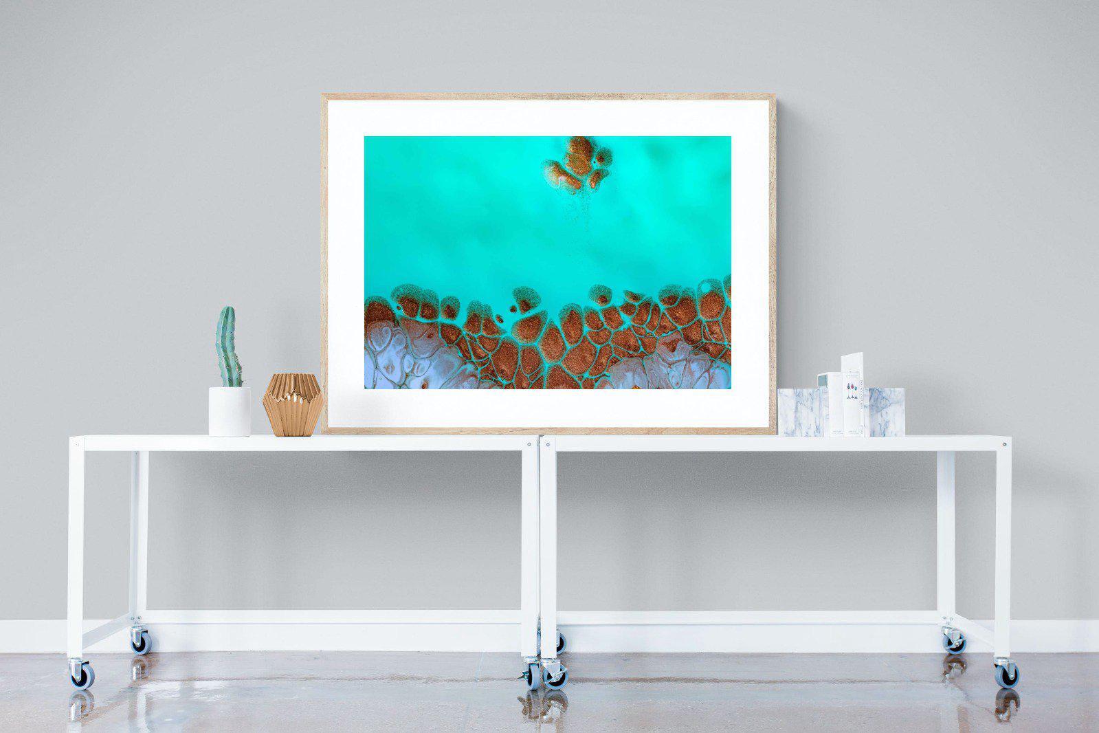 Turquoise-Wall_Art-120 x 90cm-Framed Print-Wood-Pixalot