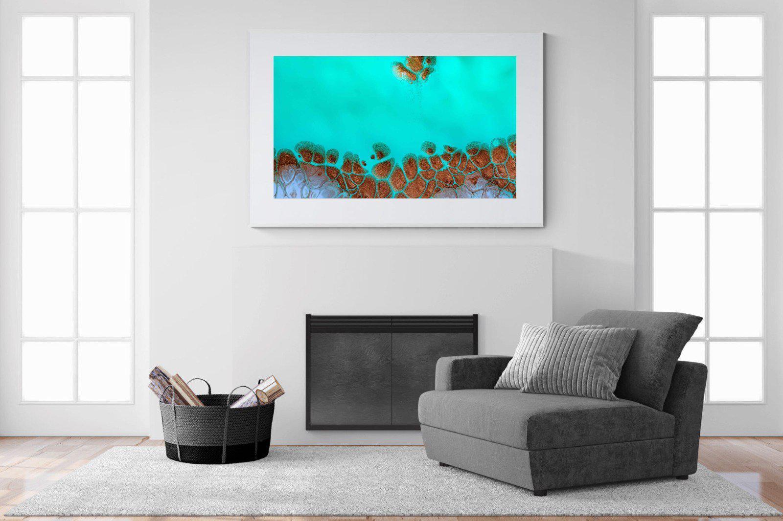 Turquoise-Wall_Art-150 x 100cm-Framed Print-White-Pixalot