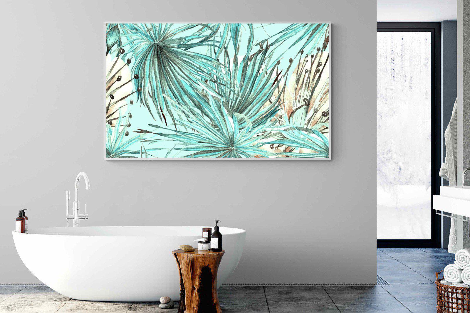 Turquoise Watercolour-Wall_Art-180 x 110cm-Mounted Canvas-White-Pixalot