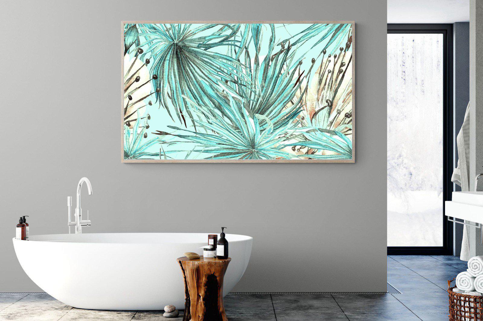 Turquoise Watercolour-Wall_Art-180 x 110cm-Mounted Canvas-Wood-Pixalot
