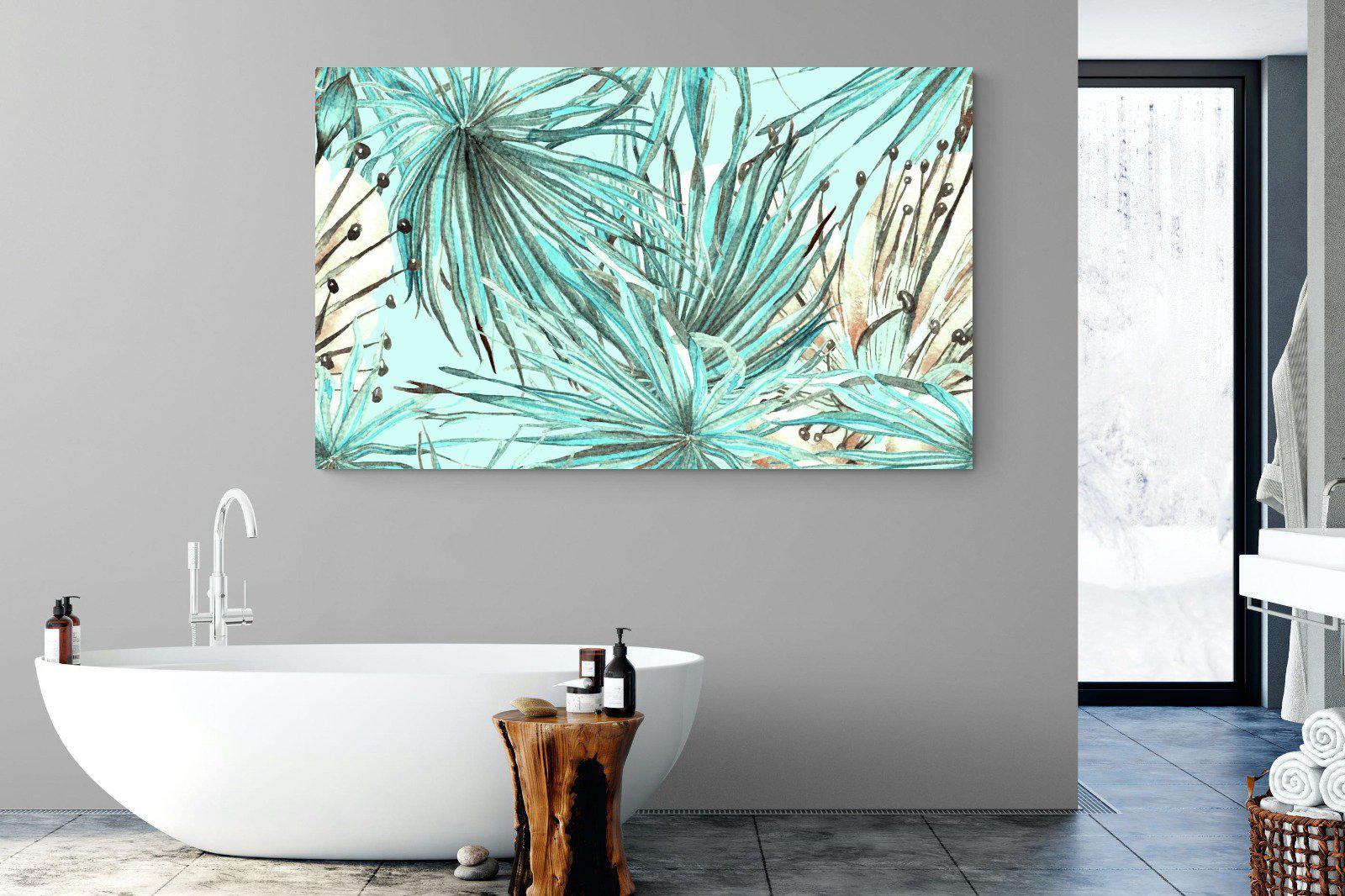 Turquoise Watercolour-Wall_Art-180 x 110cm-Mounted Canvas-No Frame-Pixalot