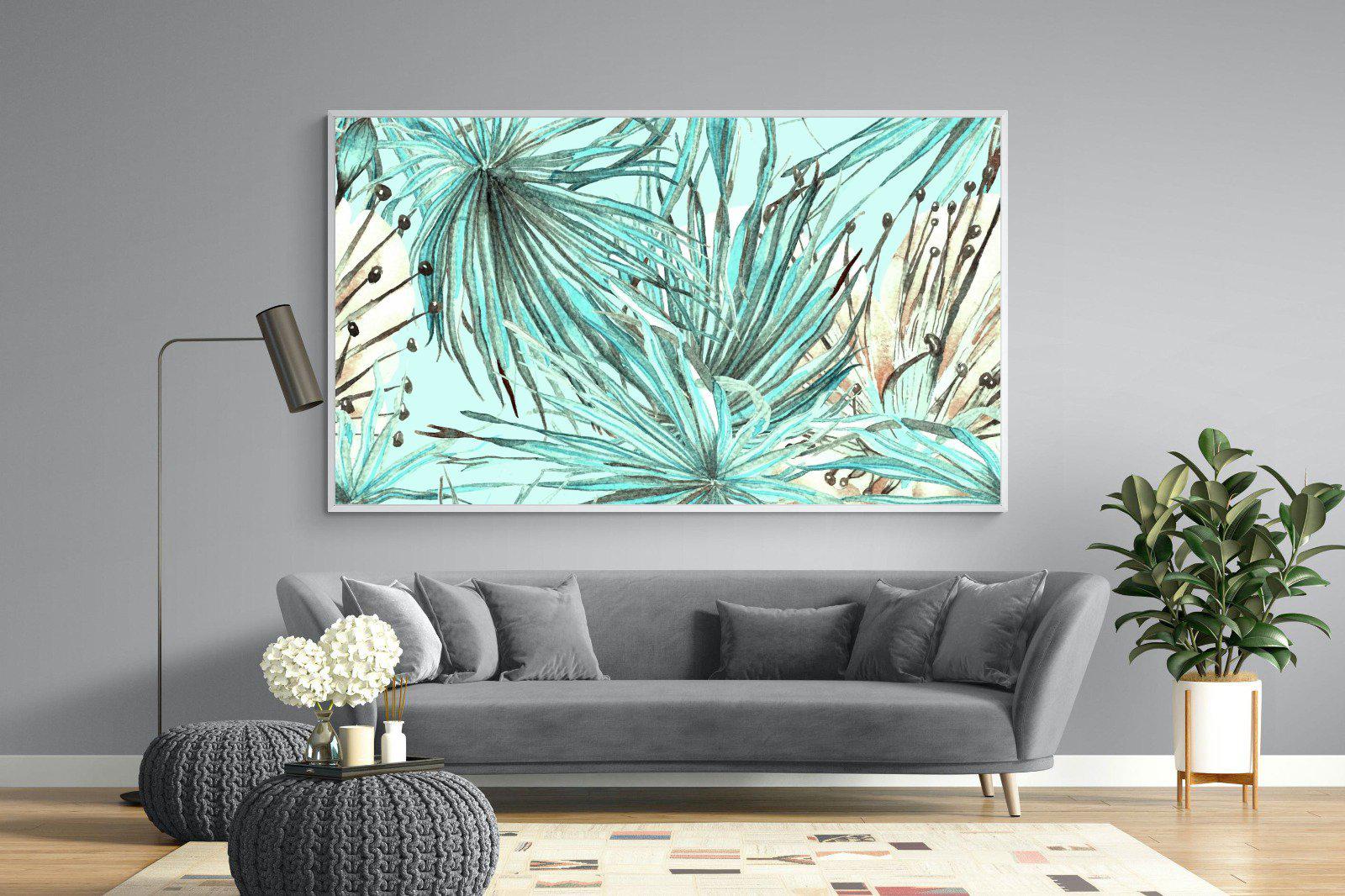 Turquoise Watercolour-Wall_Art-220 x 130cm-Mounted Canvas-White-Pixalot